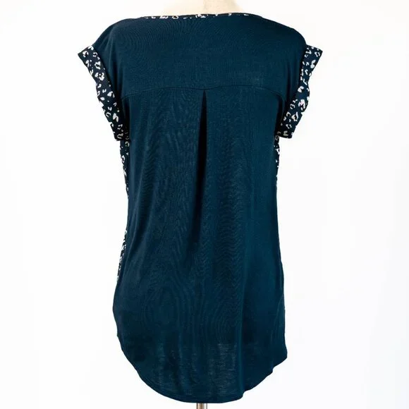 Animal Print Short Sleeve Blouse - Picture 6 of 8